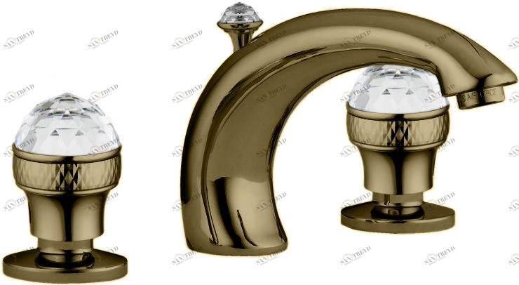 Смеситель MIGLIORE Axo Swarovski ML.AXO-613F.BR для раковины - бронза, на 3 отверстия 
