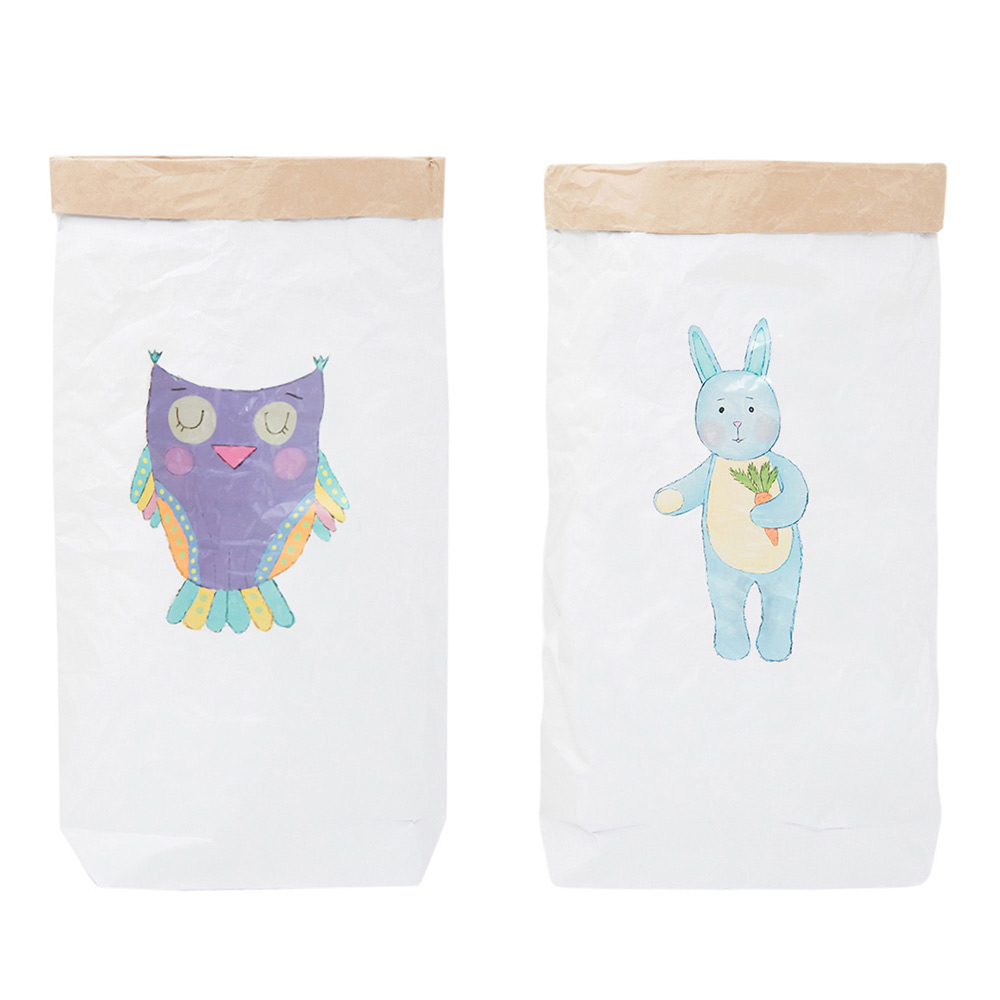 Эко-мешок для игрушек "Фиолетовая сова" из крафт бумаги VAMVIGVAM  281998 Белый;бежевый Santreyd  - Вид №3