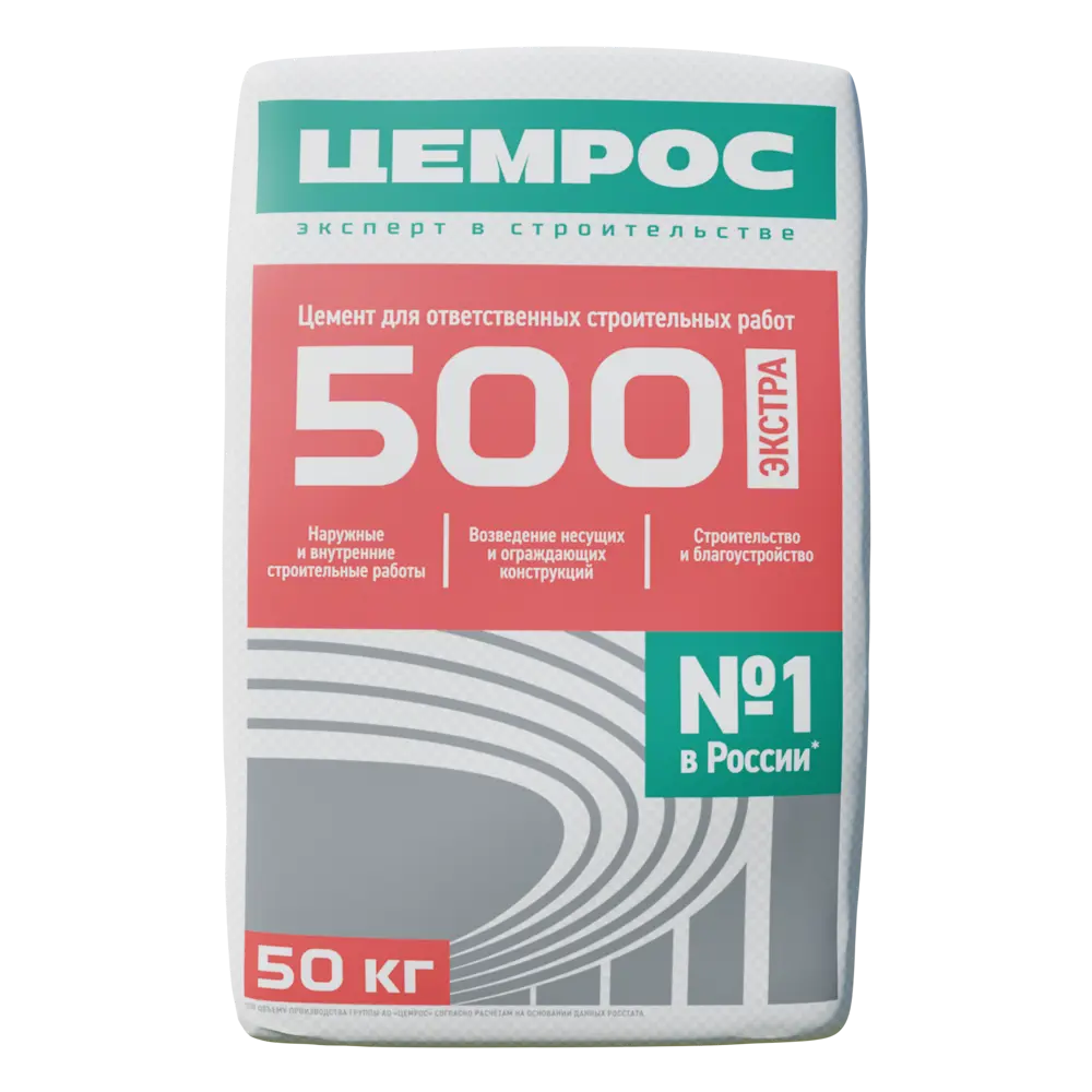 Цемент Цемрос M500 ЦЕМ I 42.5 Н 50 кг STLM-2126840