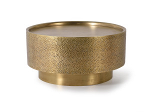 Круглый металлический журнальный столик