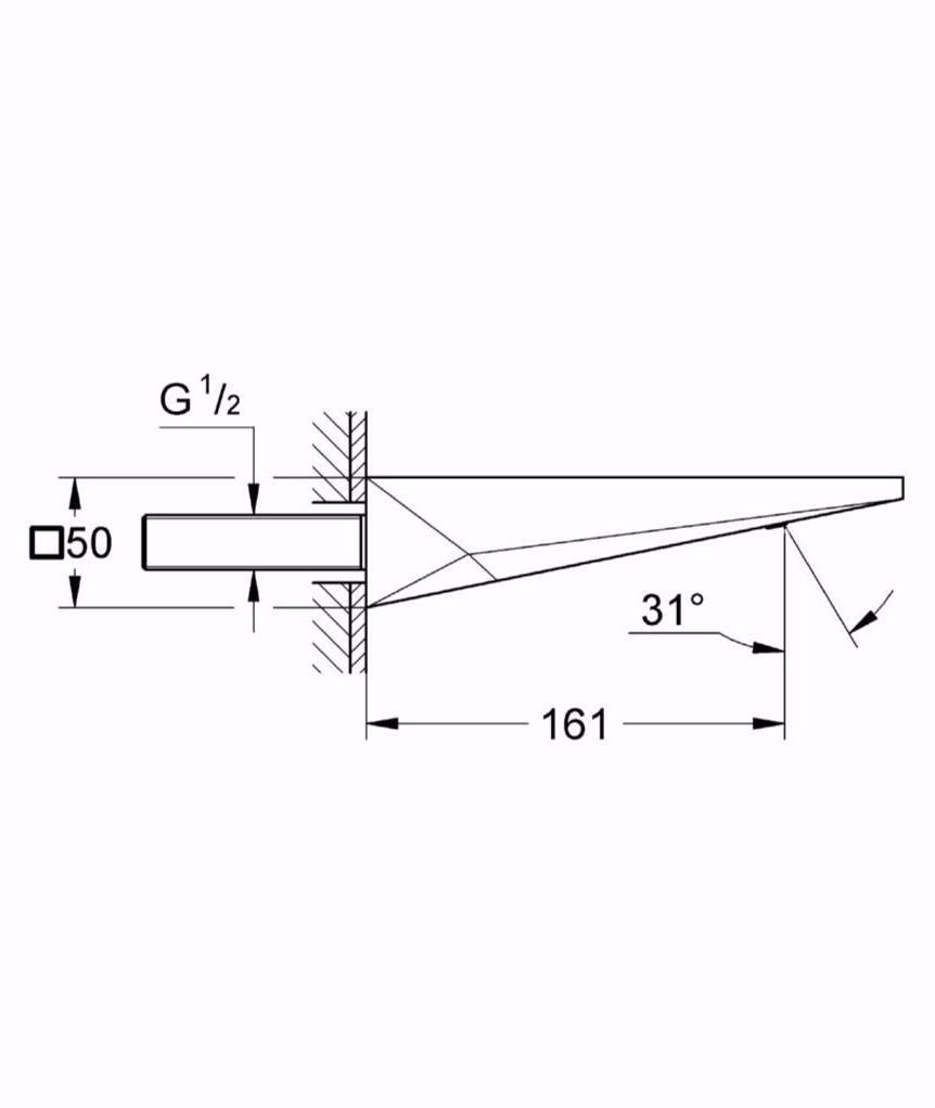 Излив для ванны GROHE Allure Brilliant, настенный, хром (13299000) - Вид №1