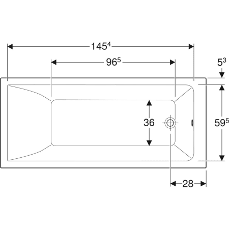 554.303.01.1 Прямоугольная ванна Geberit Renova Plan Geberit  - Вид №18