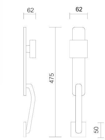 Pasini Ручка для входной двери из латуни Duke 4139 - Вид №1