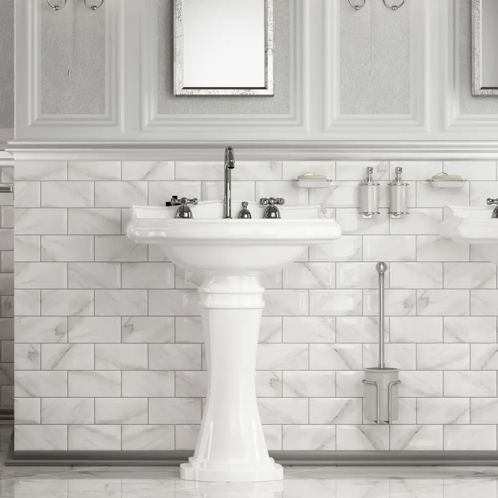 Плитка настенная KREAFORTA Руасси 7.4x15 см 0.89 м² цвет белый STLM-2032572