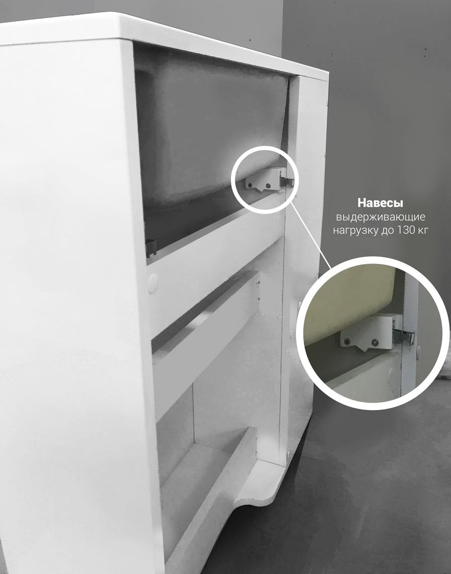 У83298 Тумба с раковиной Lido 60Н 1д. Белый глянец 1 Marka LIDO - Вид №5