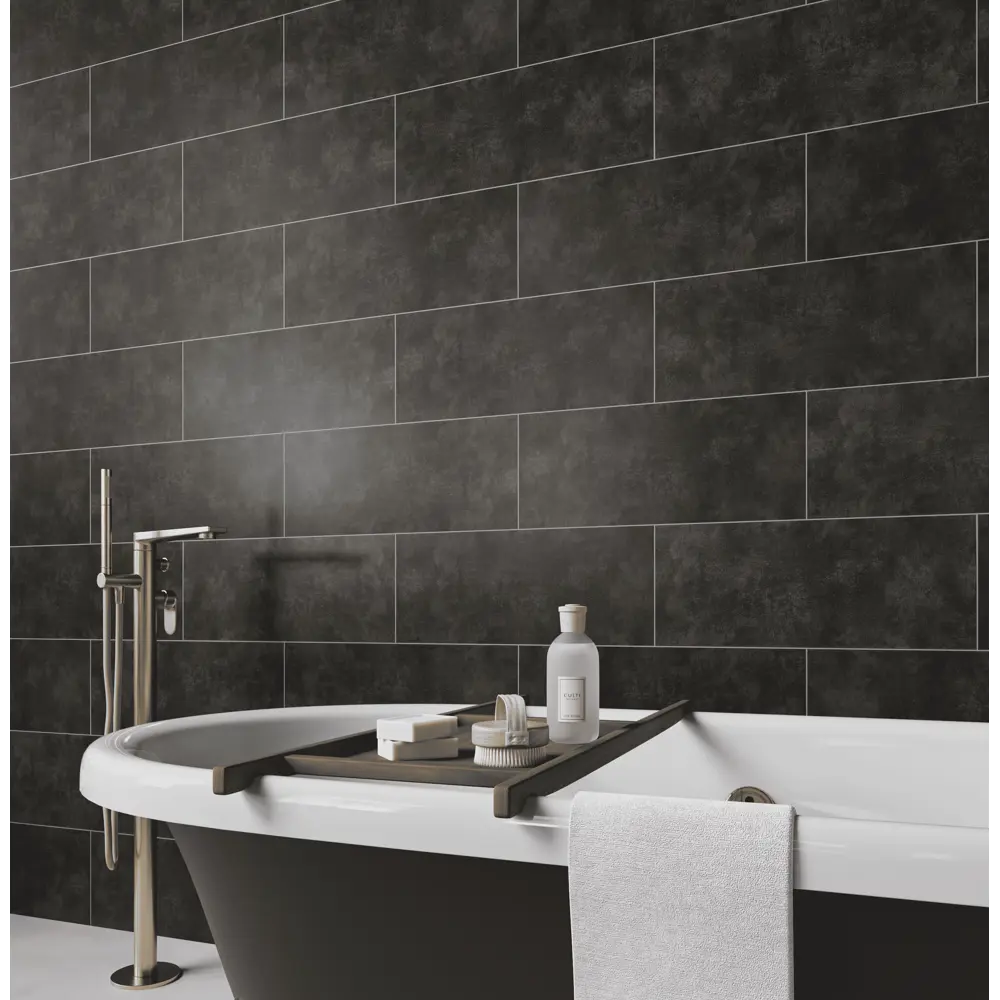 Панель ПВХ KREAFORTA Импресса серый 1200x250x10 мм 1.2 м² (4 шт.) STLM-2047118 - Вид №6