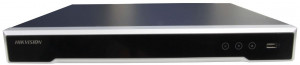 DS-7616NI-K2/16P 16-ти канальный ip-видеорегистратор с poe, видеовход 16 каналов, аудиовход 1 rca, видеовыход 1 vga 1080р, 1 hdmi 4к, аудиовыход 1 rca, вх поток 160мб/с, исх поток 160мб/с, разр записи до 8мп, синхр.воспр. 2 канала@8мп, 2 hdd 6тб, трев 4/1