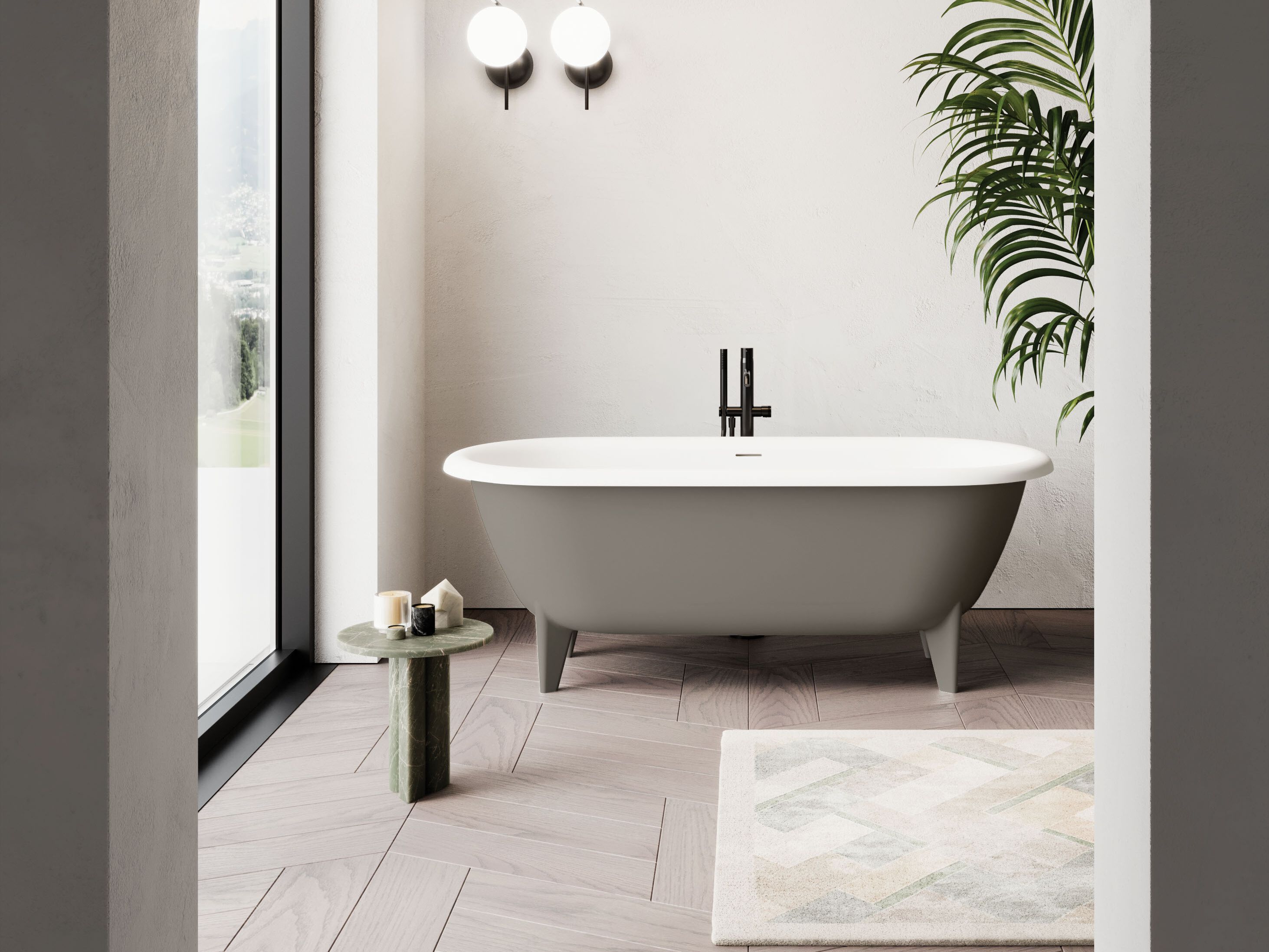 Ванна в центре комнаты в Cristalplant® на ногах DISENIA RIALTO ARCH-00049111