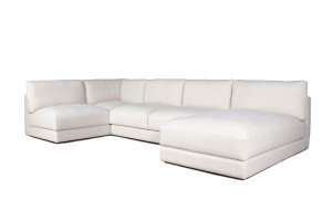 Тканевый диван с полуостровом