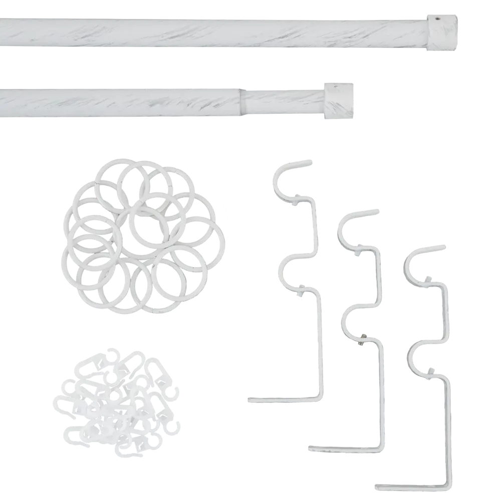 Карниз двухрядный раздвижной 160-320 см металл цвет белый антик ORBIS STLM-2160084 - Вид №1