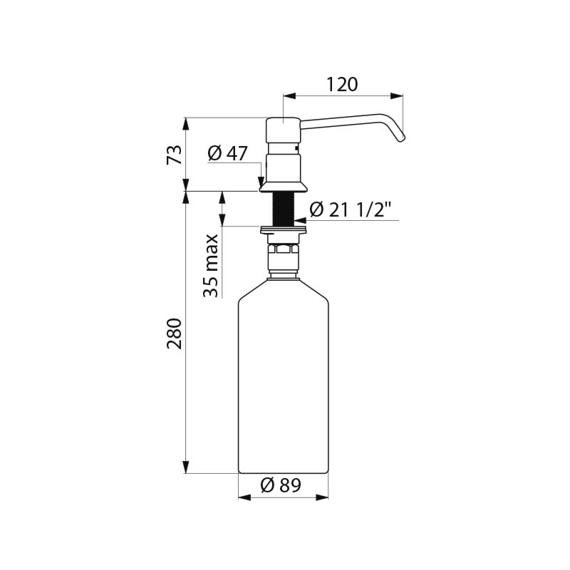 729012 Диспенсер для жидкого мыла, 1 литр DELABIE  - Вид №1