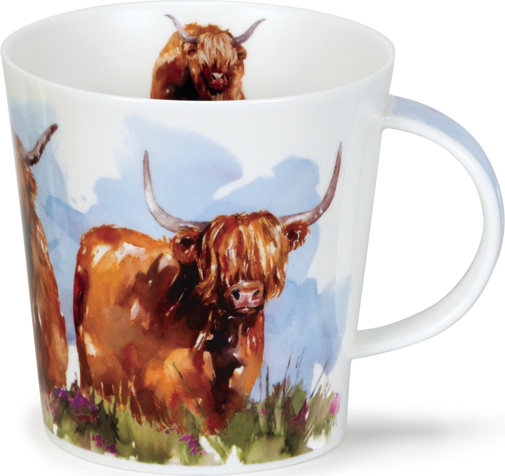 10658477 Dunoon Кружка Dunoon "Высокогорные быки.Кернгорм" 480мл Фарфор костяной 