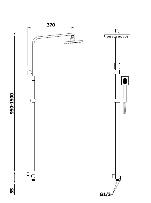 GZ 25074 Душевая стойка Ganzer Хром Ganzer Германия 13911 - Вид №3