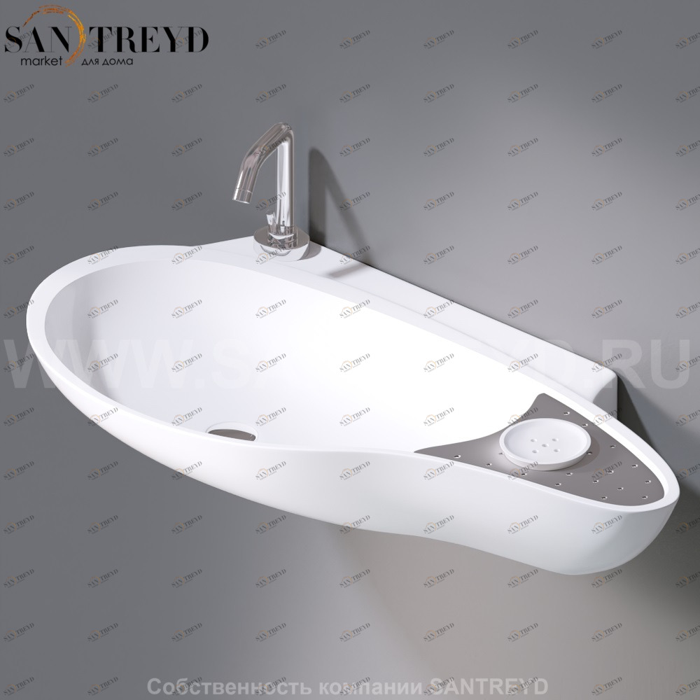 L235T0R1V4..100 Подвесная раковина настенная овальная A. e T. Italia SPOT белая AeT ITALIA ACCENT L235T0R1V4.100