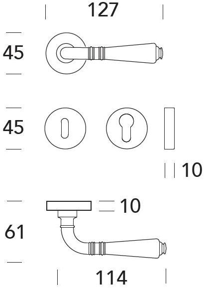 Reguitti Ручка из латуни на розетке Ginevra A040mr41635 - Вид №5