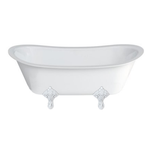 Burlington Бателло Гранде на стандартной ножке В белом цвете с традиционными ножками в хроме N10CS E11 CHR