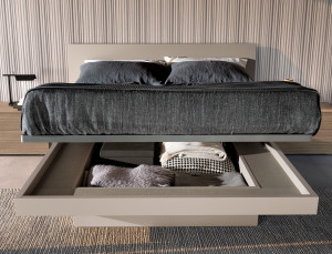 Деревянная кровать для хранения со встроенным освещением