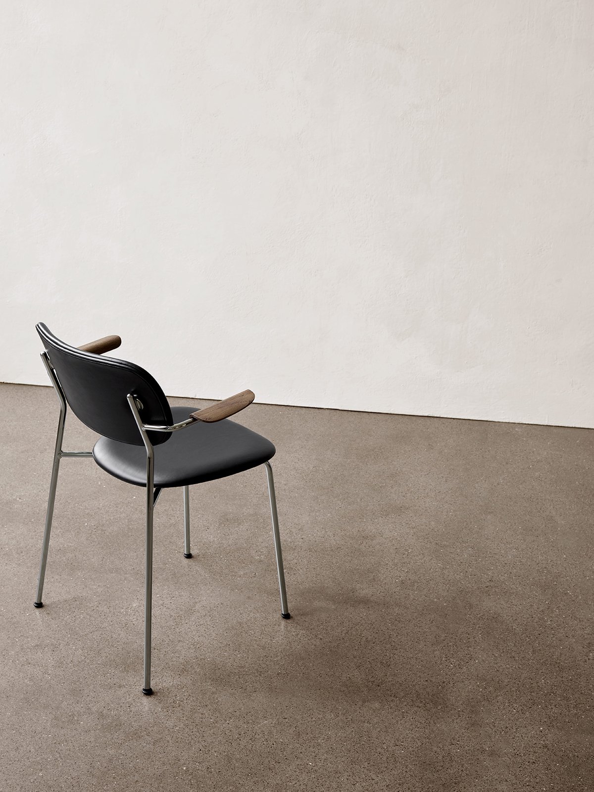 1110008-010D03ZZ MENU Обеденный стул, полностью обитый, с подлокотником, Хром Темный мореный дуб | Lupo T19028 / 004  - Вид №17