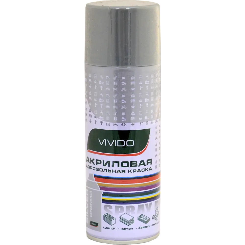Краска аэрозольная Vivido цвет серебряный металлик STLM-2126138