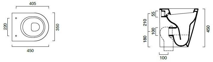 Приставной унитаз напольный Белый CERAMICA CATALANO New zero Италия sun-id-1429859 - Вид №2