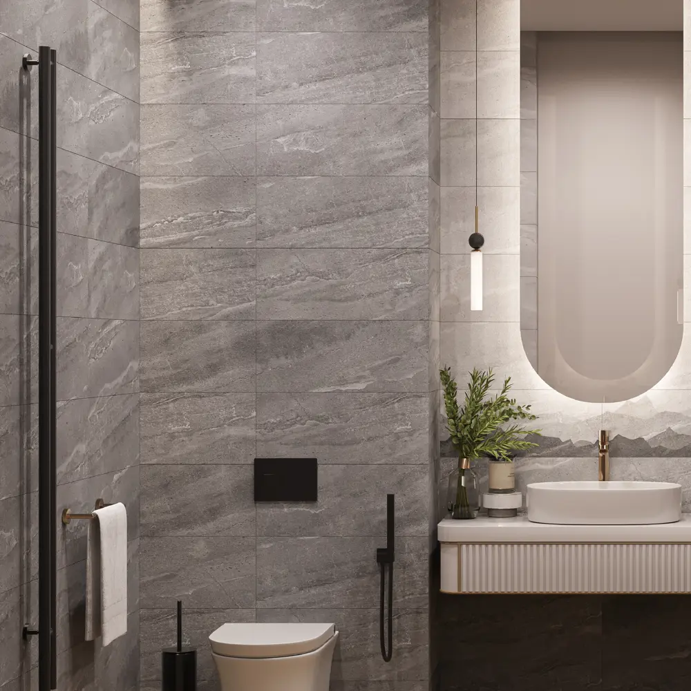 Настенная плитка Gracia Ceramica Fog с сахарным эффектом, темно-серый 89231598