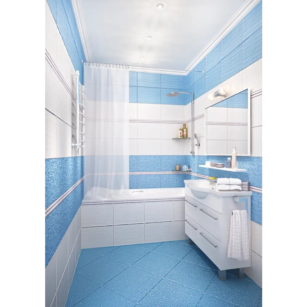 Панно Вэйв 2, цвет голубой, 400х275 мм Santreyd STLM-2182138