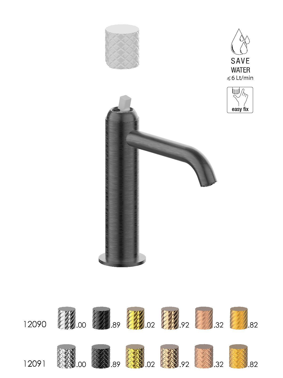 Однорычажный смеситель для раковины с ограничителем расхода Rubinetterie Frattini Pepe XLS ARCH-00058052 - Вид №11