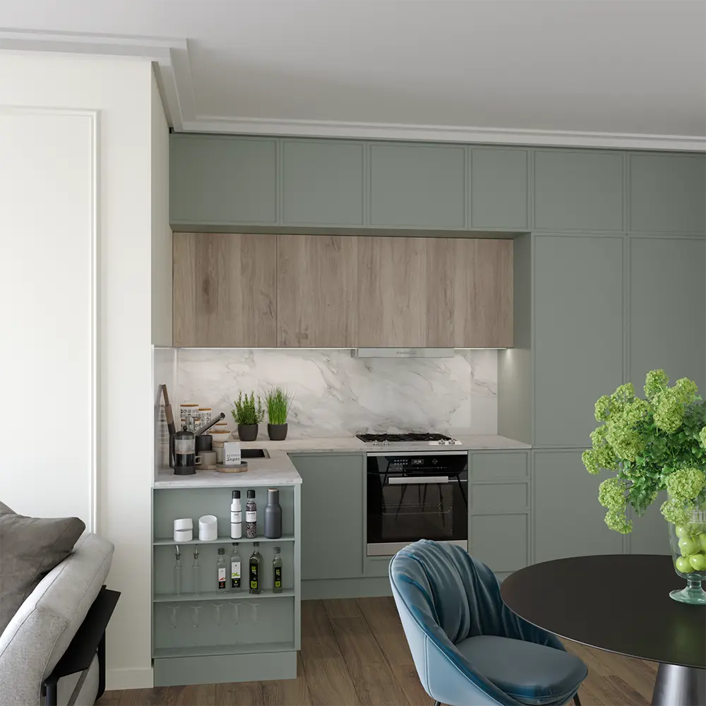 Столешница кухонная Раффиа 100x100x2 см искусственный камень цвет бежевый Santreyd Раффия STLM-2071861 - Вид №6