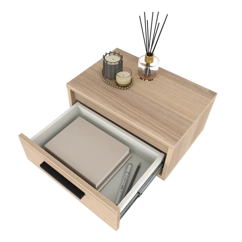 Тумба прикроватная подвесная Лион 45x20x30 см ЛДСП цвет дуб комано Santreyd STLM-2106192 - Вид №9