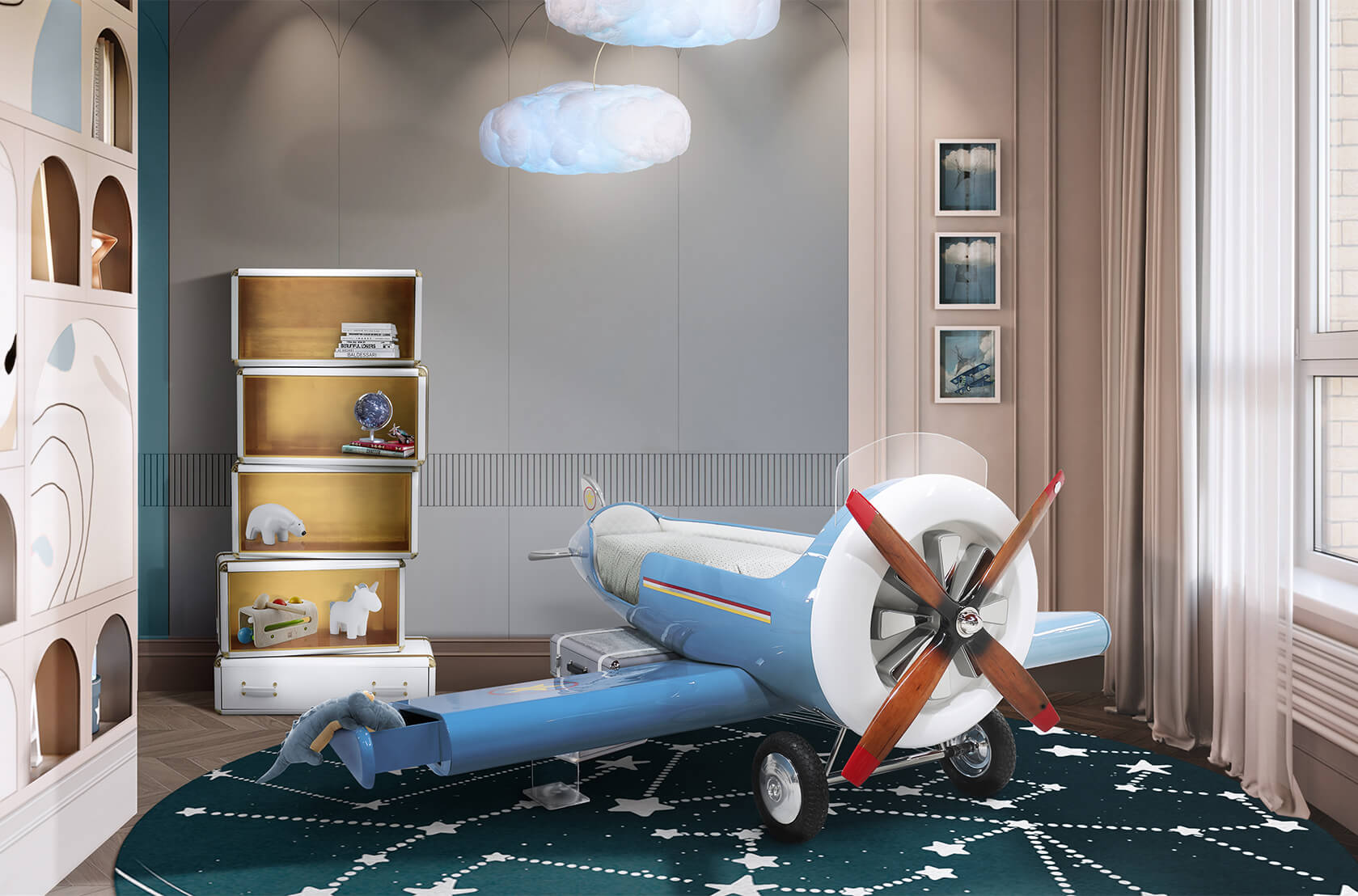 CIST29 Детская кровать самолет Sky One Circu  - Вид №19