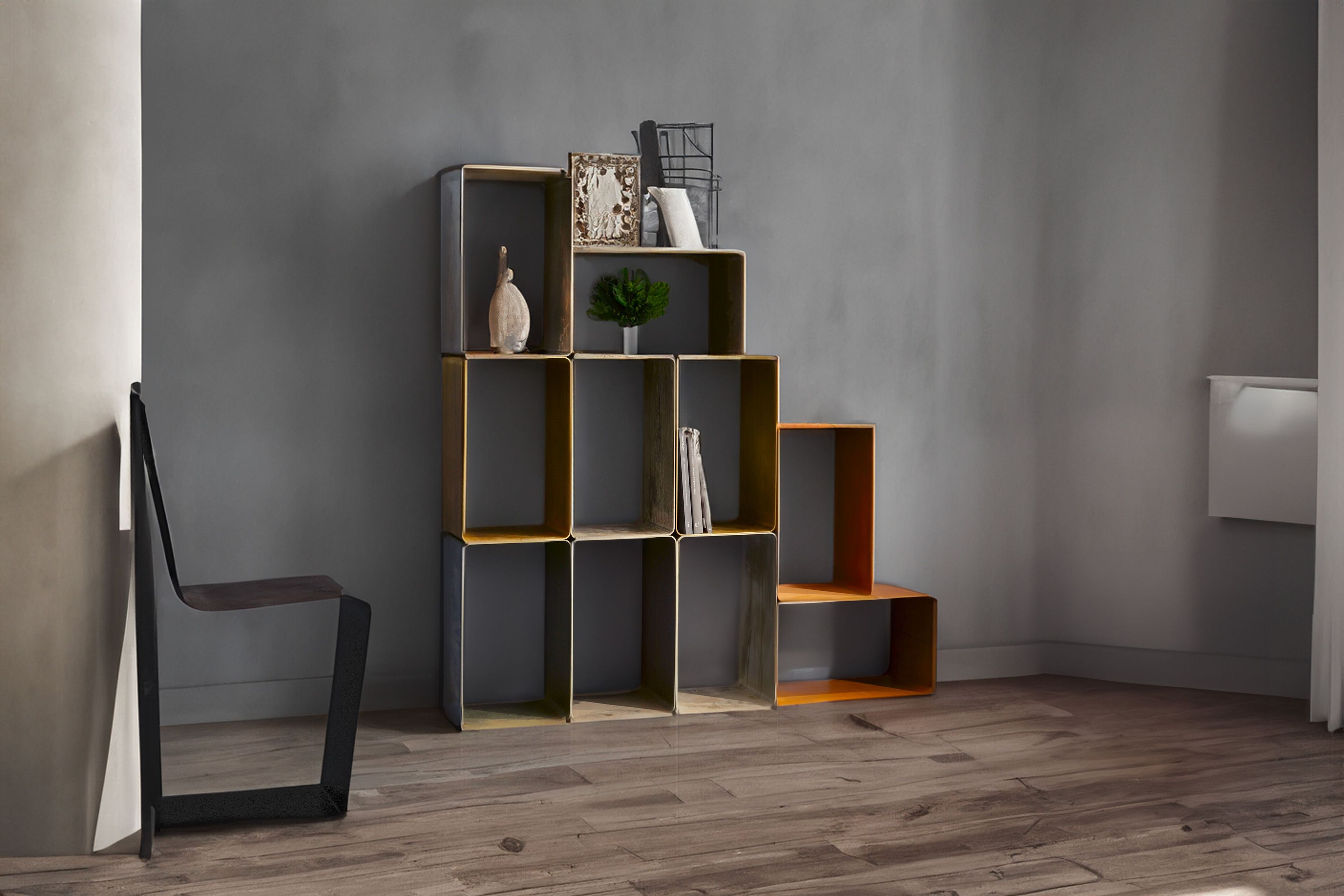 Железный книжный шкаф / журнальный столик Lusent35 параллелепипеды ARCH-00042269 - Вид №3