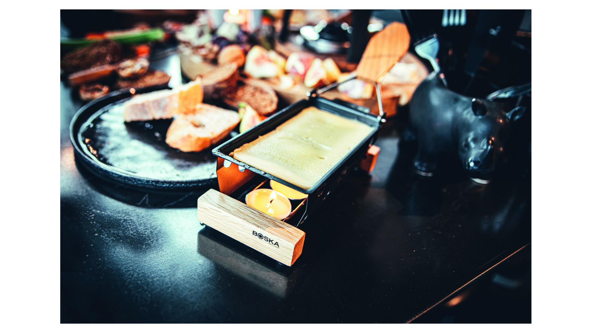 10584863 Boska Набор для раклета Boska "Осло", нагрев от свечи, антипригарный, ( раклетница + шпатель),сталь,п/у Сталь  - Вид №3