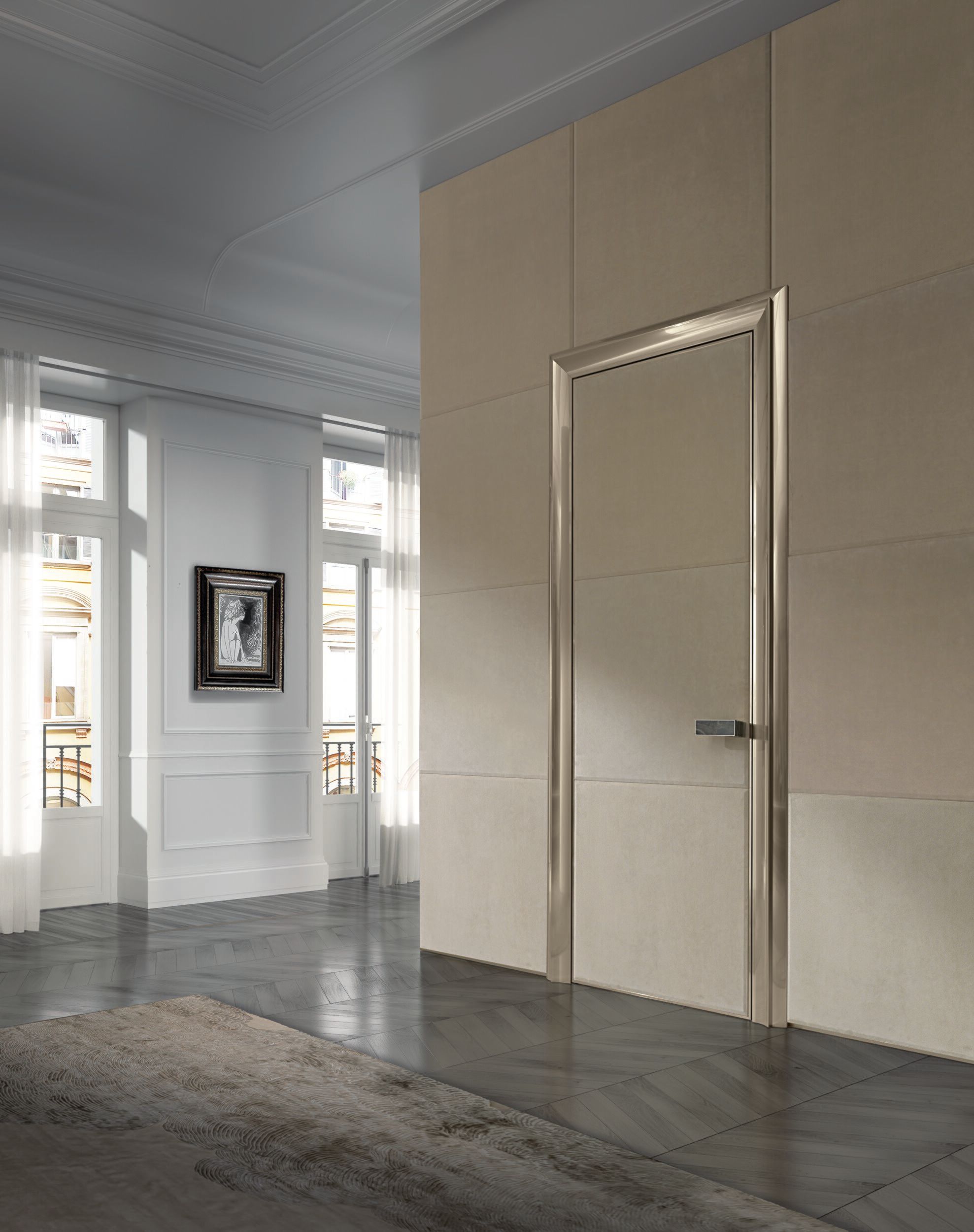 Кожаная распашная дверь Longhi Aluminiun Chic-Doors ARCH-00015073 - Вид №1
