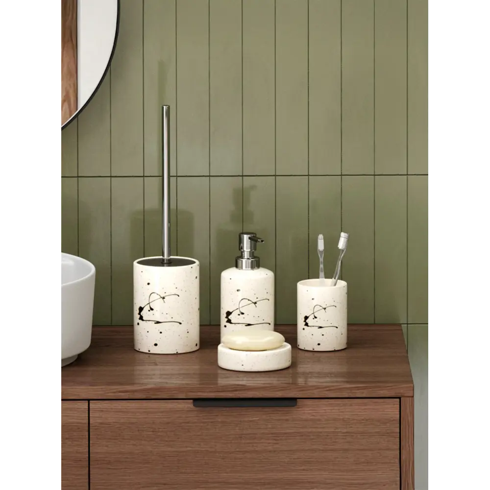 Стакан для щеток дали керамика белый Santreyd STLM-2052935 - Вид №3