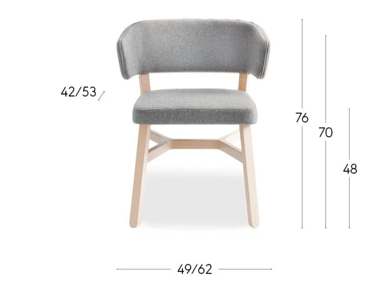 Мягкий стул из бука с подлокотниками Billiani круассан ARCH-00040062 - Вид №2