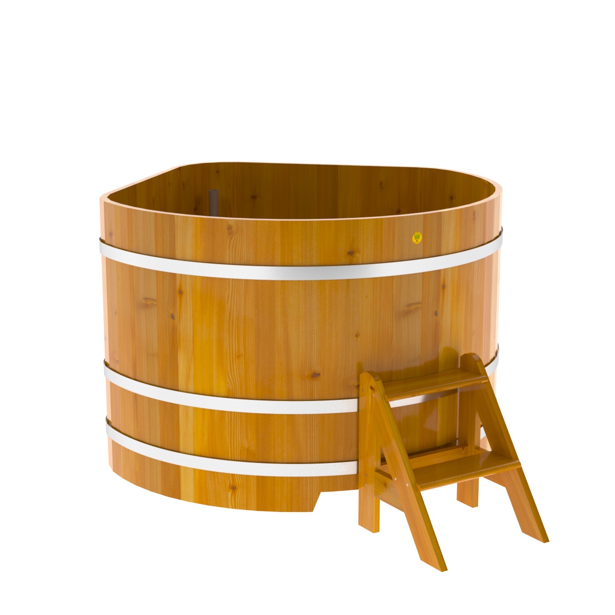 2318 Купель угловая из лиственницы Рустик 1,37х1,37х1,0 натуральная Alyarus 