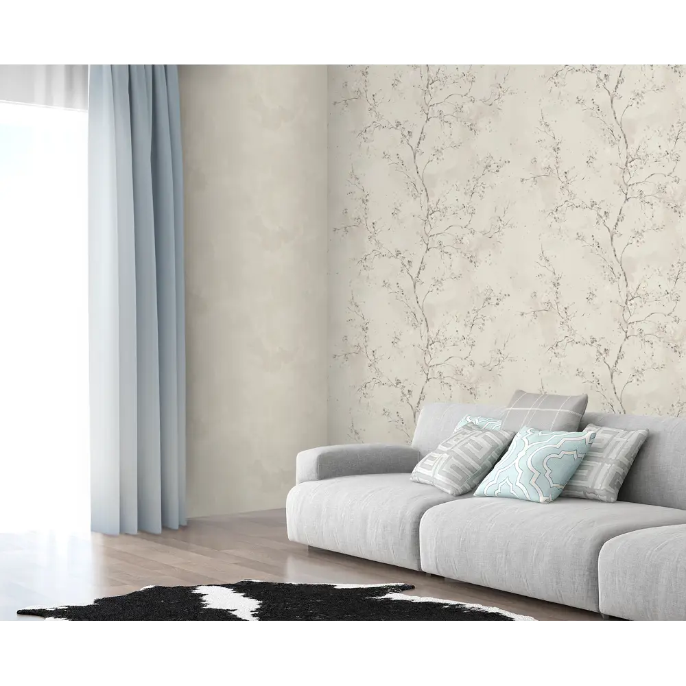 Обои Ateliero Scarlett бежевые с растительным узором в стиле кантри 89409067 STLM-1564160 - Вид №5