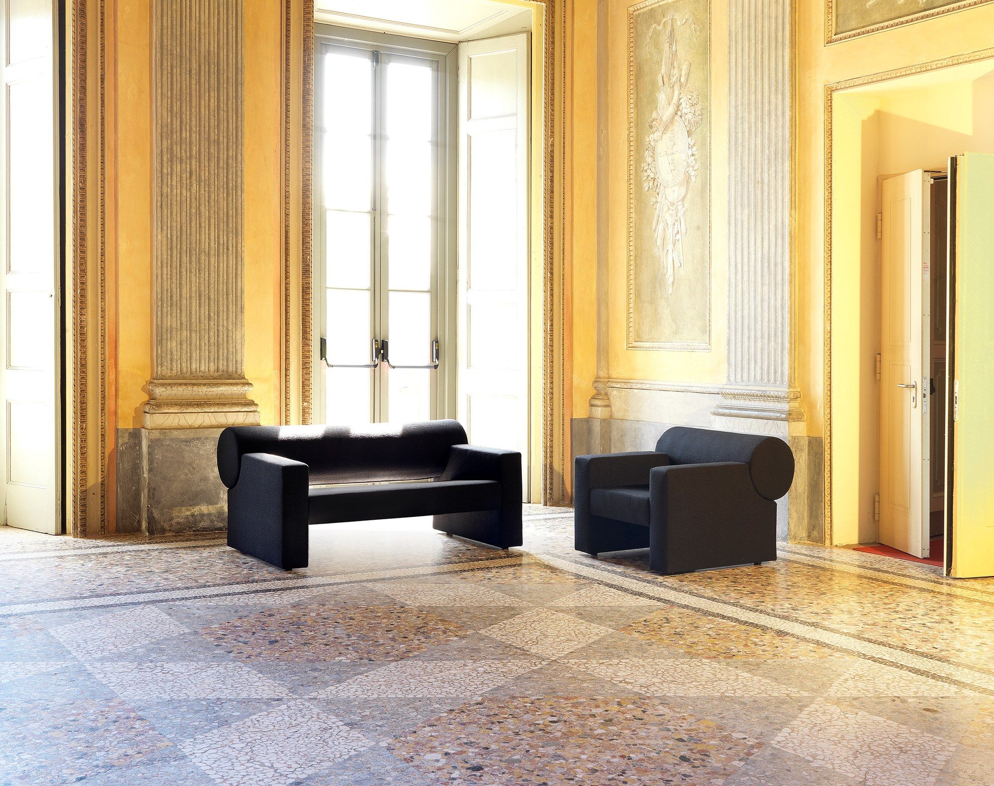 2-местный звукопоглощающий диван из ткани Caimi Brevetti цилиндр ARCH-00117384 - Вид №2