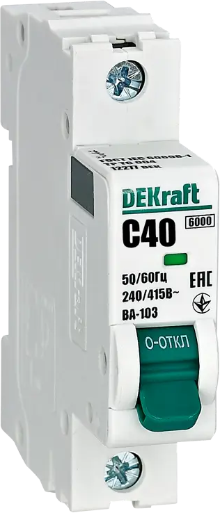 Автоматический выключатель DEKraft ВА-103 1P для надежной защиты сети 84509374