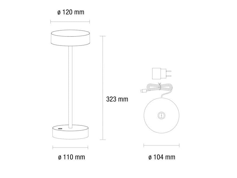 Светодиодная настольная лампа из литого алюминия с USB-зарядкой PAN Portable ARCH-00148279 - Вид №5