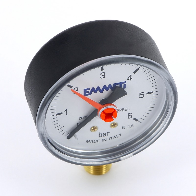 Манометр радиальный 1/4" 63 мм EMMETI 6 бар 00612006 - Вид №3