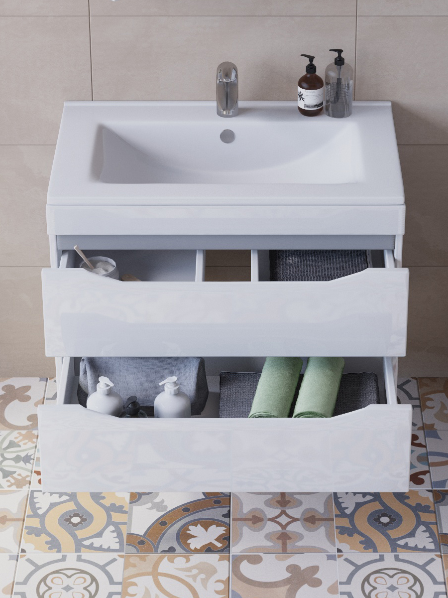 Тумба Minor 2-750 подвесная (под ум VGA)750⨉460⨉490 мм белый Santreyd sun-id-665395 - Вид №1