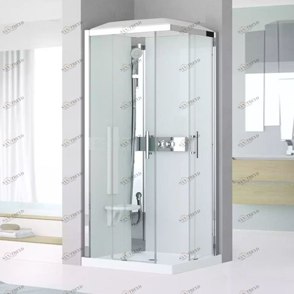 Душевая кабина 90x90 GLAX 3 A90 STANDARD Novellini GLAX 3 с низким душевым поддоном, серебристым профилем и крышей GL3A90MT1B