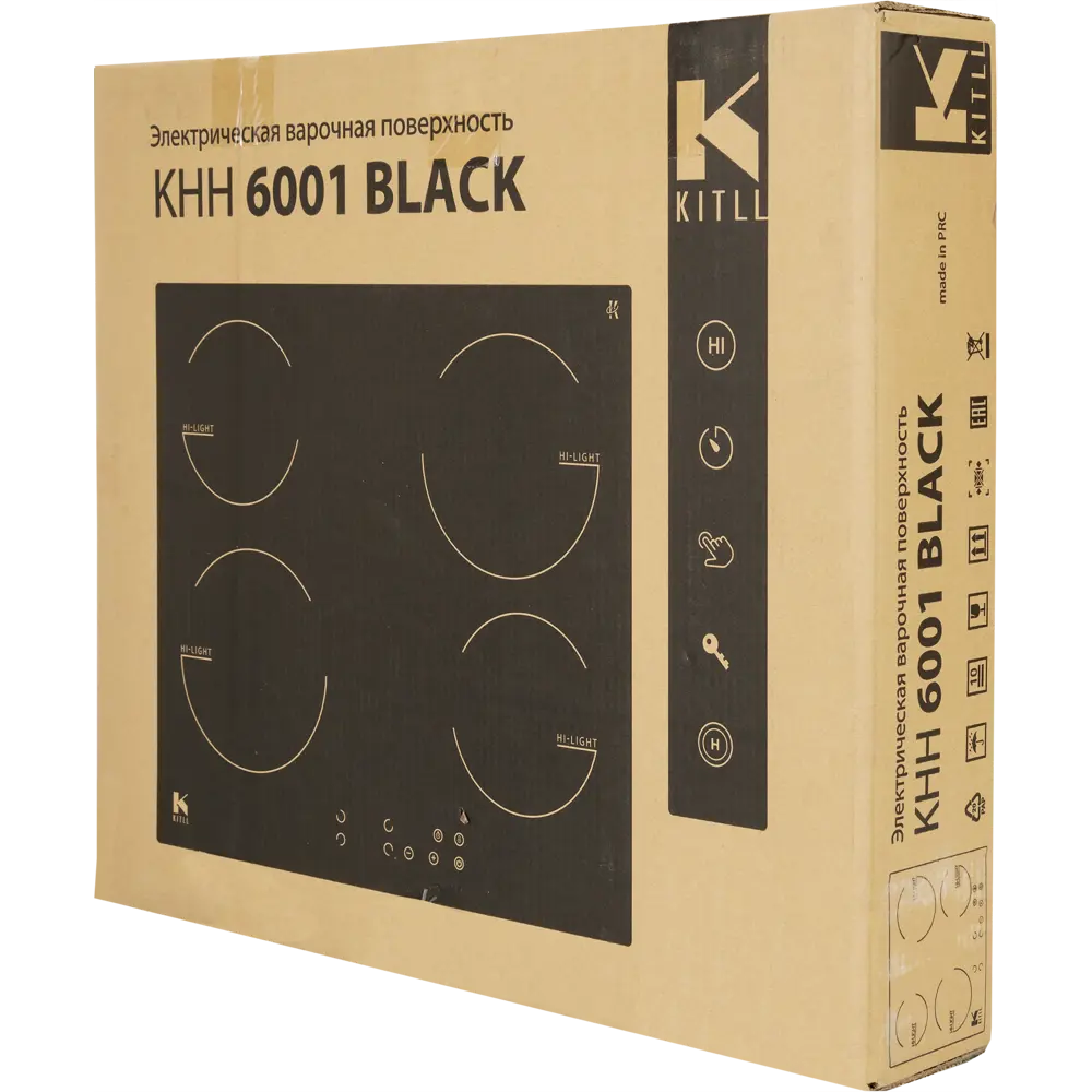 Электрическая варочная панель Kitll KHH 6001 BLACK 60 см 4 конфорки цвет чёрный STLM-2029455 - Вид №9