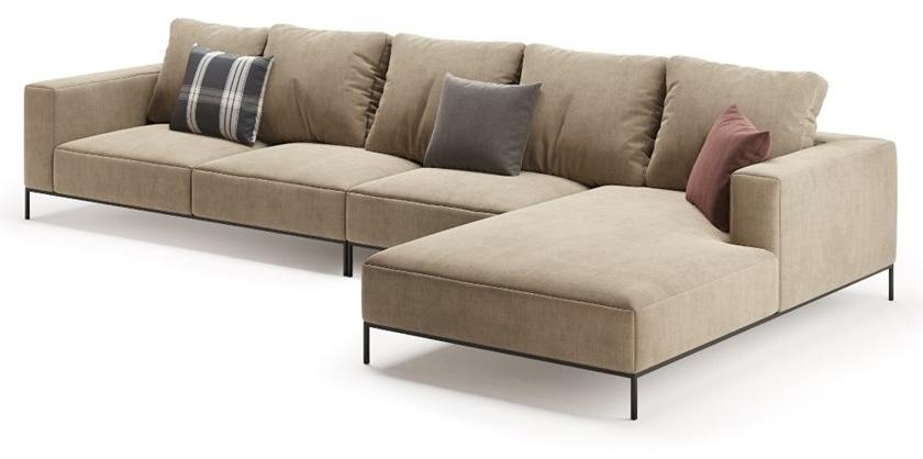 PRADDY Бархатный диван с шезлонгом  Ml348  - Вид №1