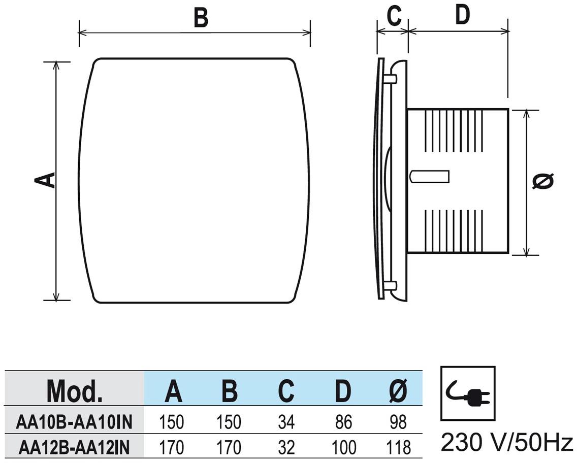 First Corporation Настенный осевой вентилятор для отверстия La ventilazione Aa12in - Вид №2