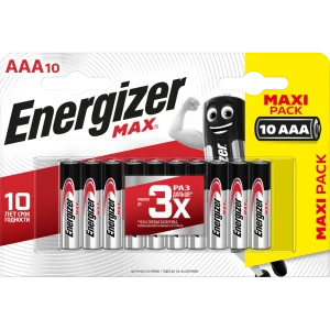 Батарейка Energizer Max AAA (LR03) алкалиновая 10 шт.