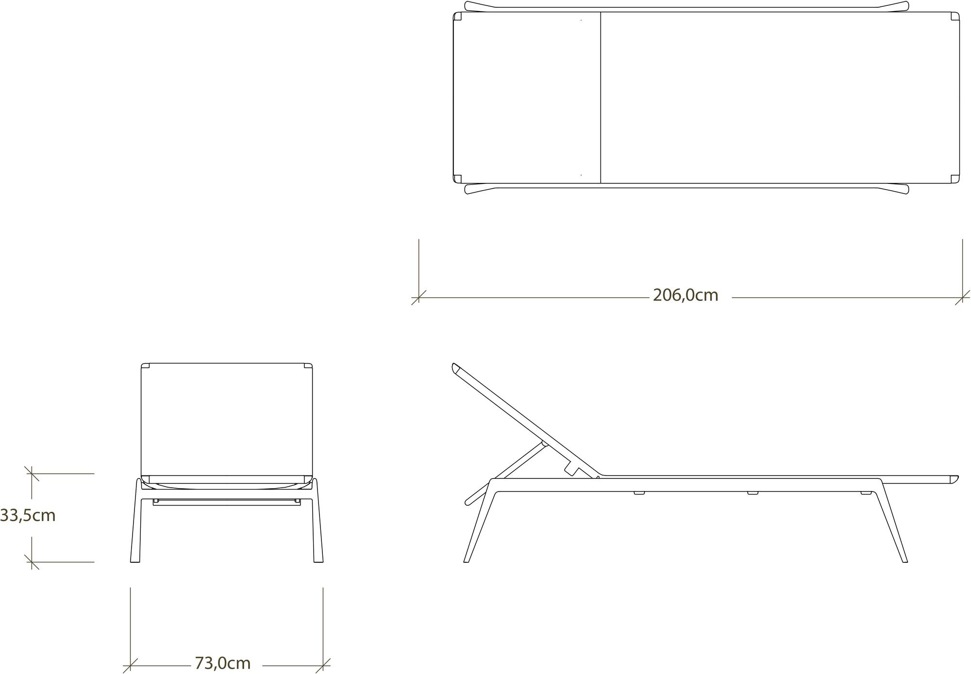 TRIBÙ Откидной алюминиевый садовый шезлонг Branch 07640 - Вид №6