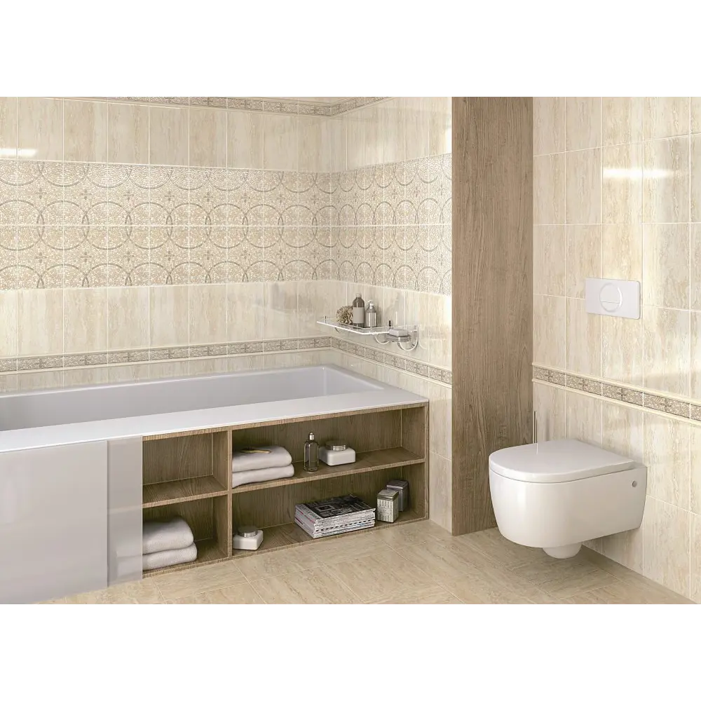 Бордюр Kerama Marazzi «Травертин» 20х5.7 см цвет бежевый STLM-2208984 - Вид №3