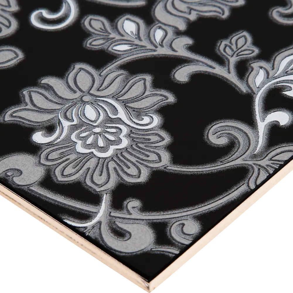 Декор «Аджанта цветы» 20х30 см цвет чёрный Kerama Marazzi STLM-2063343 - Вид №1